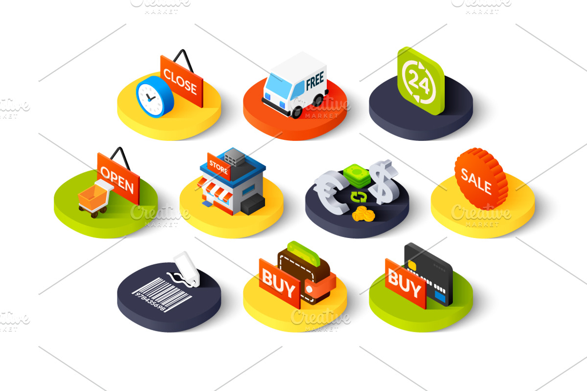 Isometric icons - Sales and Retail preview 3