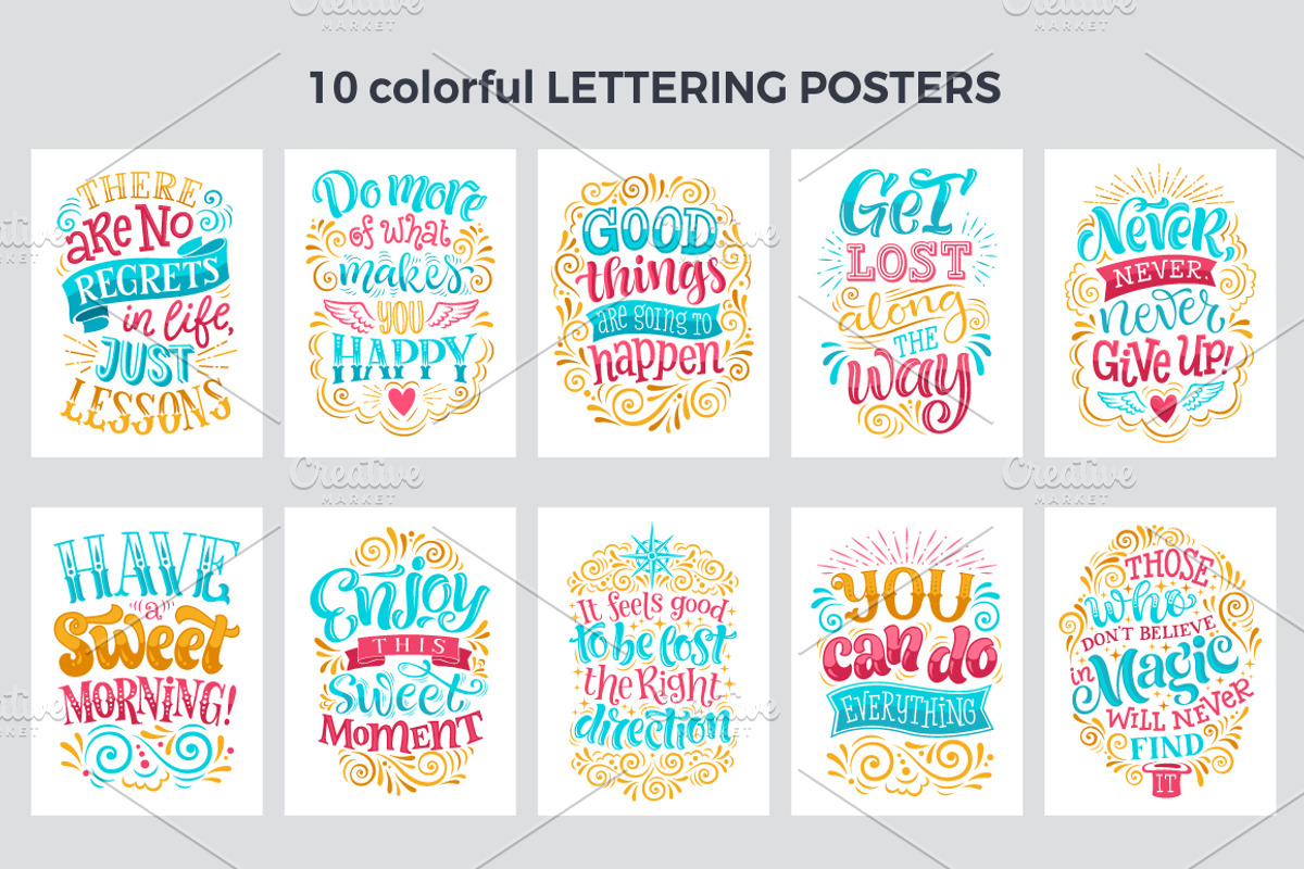 10 Lettering POSTERS + bonus, a Decorative Illustration by bariskina (Photo 3 of 5)