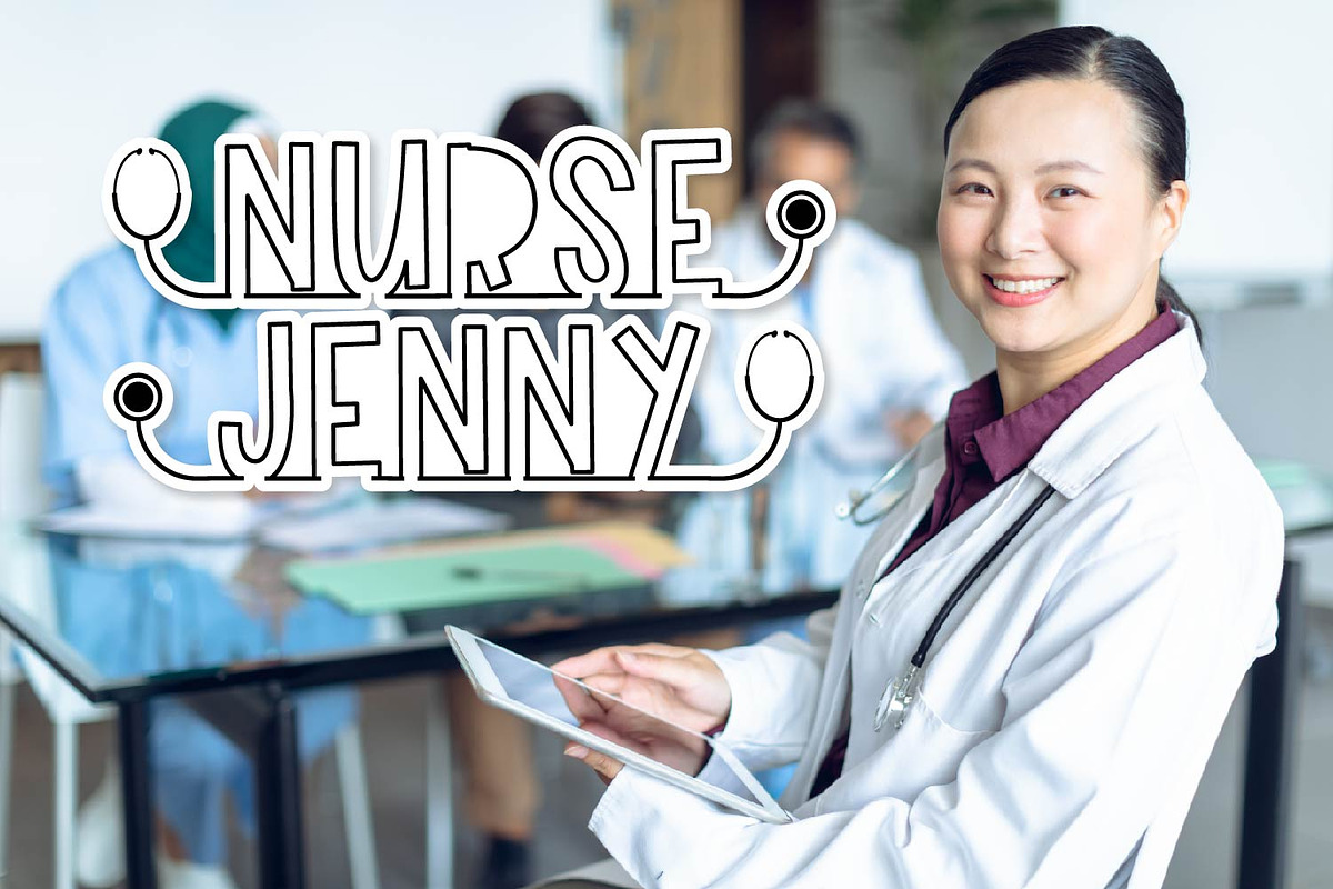 Clinicals - A Nurse Font Stethoscope preview 3
