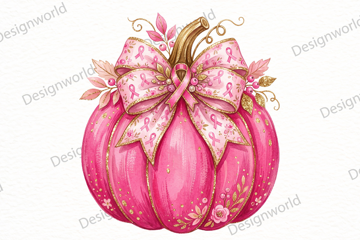 Breast Cancer Pumpkin PNG png, a Seasonal Illustration by Designworld (Photo 1 of 4)