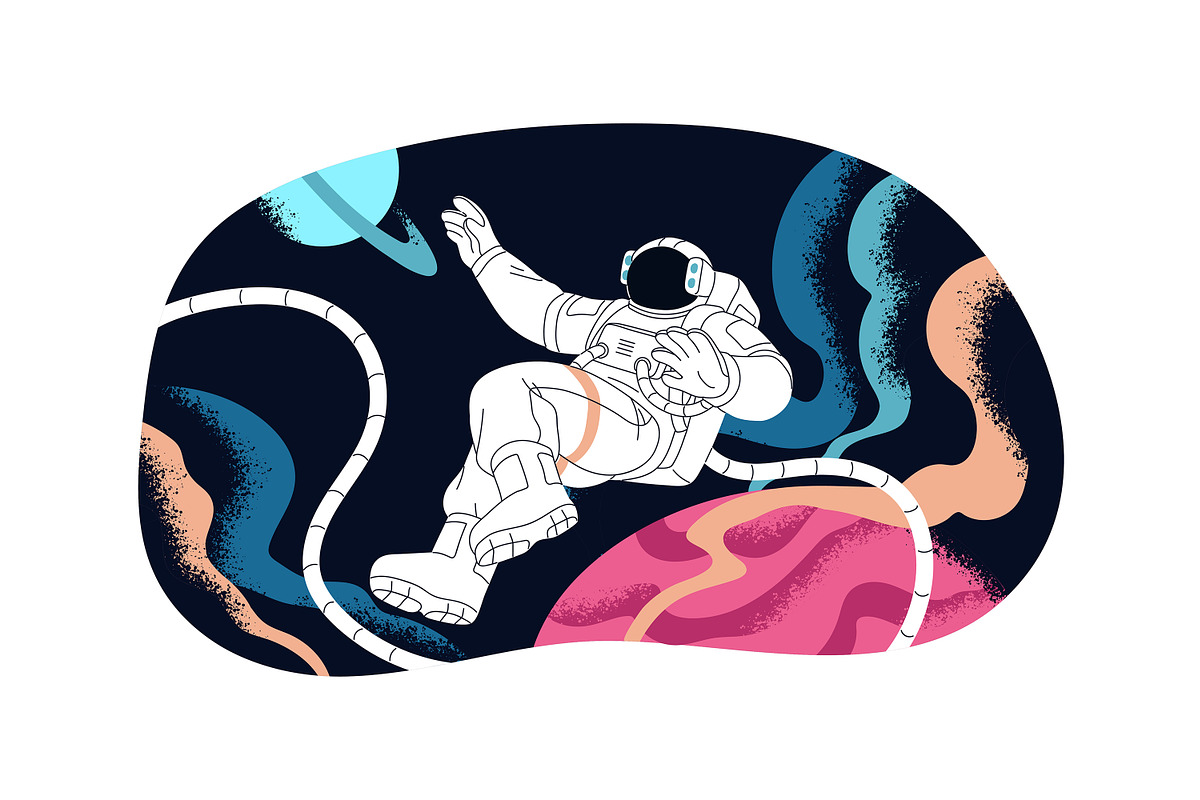 Astronauts exploring outer space set, a Person Illustration by PaperTrident (Photo 2 of 5)
