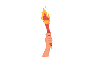 Hand holding a torch. Sport, an Object Illustration by Things for designers