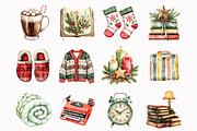 Cozy Christmas Reading Clipart, a Seasonal Illustration by Design Market (Thumbnail 2 of 5)