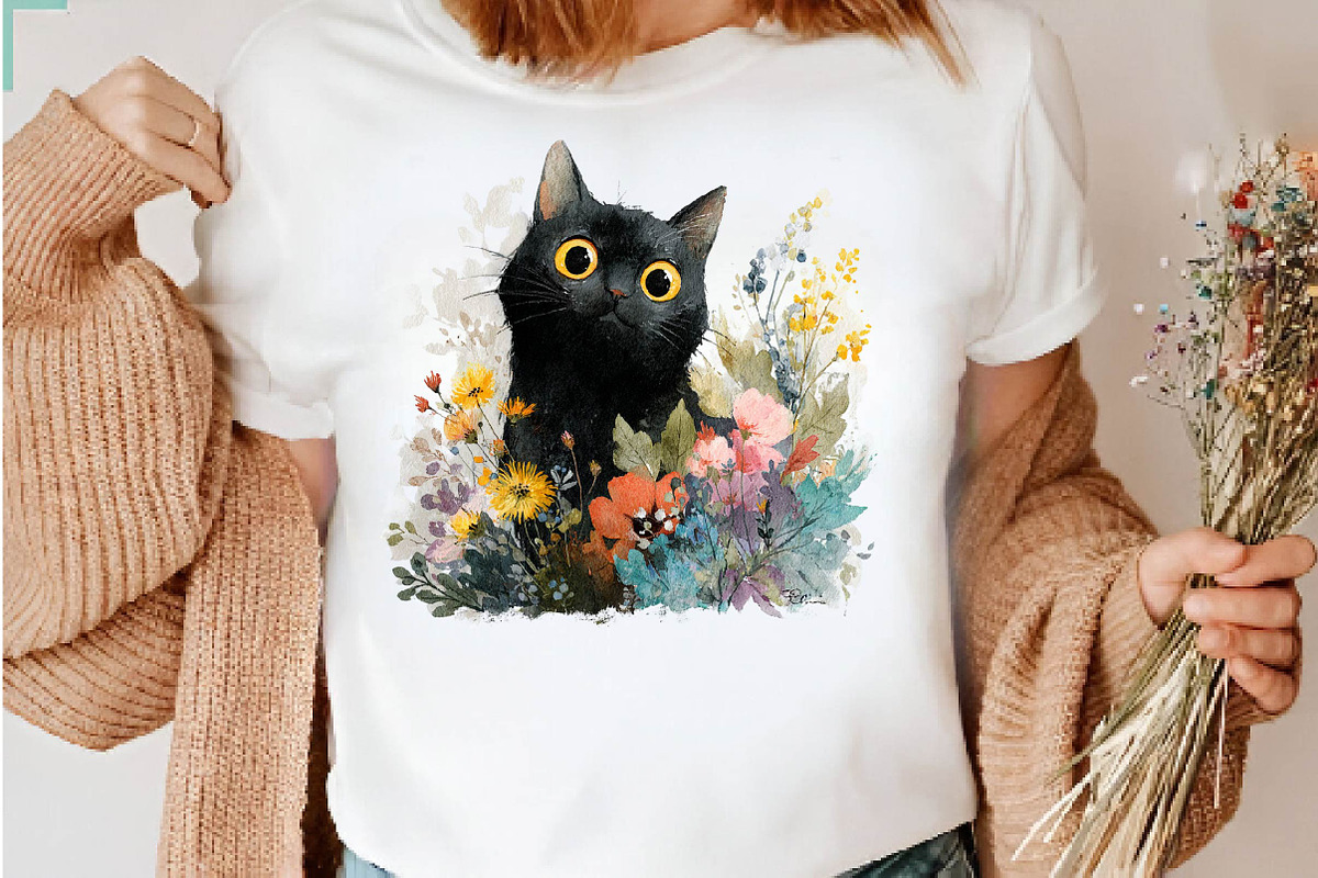 Floral Cat and Dog Clipart Bundle, a Seasonal Illustration by CreationArt (Photo 6 of 7)