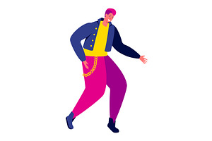 Stylish Man Dancing, Pink-haired