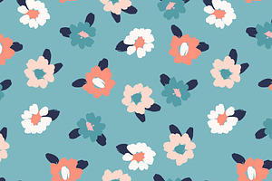 9 Floral Abstract Seamless Patterns.