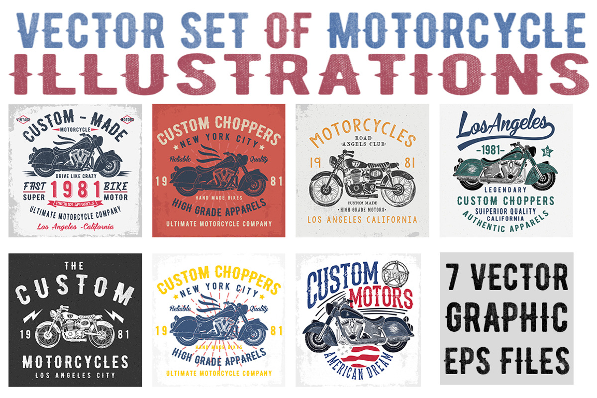 VECTOR SET OF MOTORCYCLE GRAPHICS, an Illustration by ulasokuyucu (Photo 1 of 9)