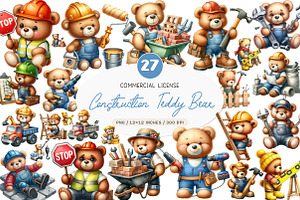 Construction Teddy Bear Bundle, an Illustration by SinaCreation