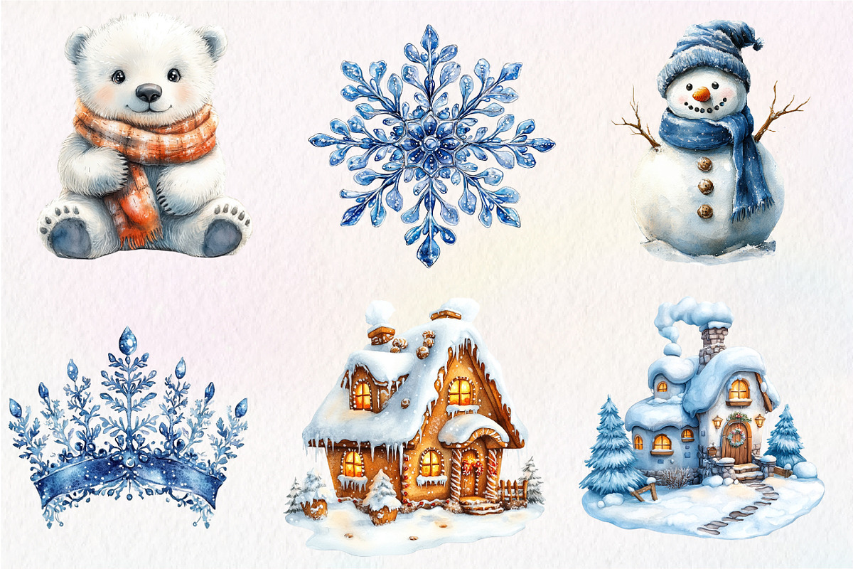 Frosty Christmas Clipart, an Illustration by Dream Creation (Photo 6 of 7)