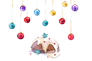 Watercolor Christmas clipart set, an Illustration by masha gross (Thumbnail 3 of 4)