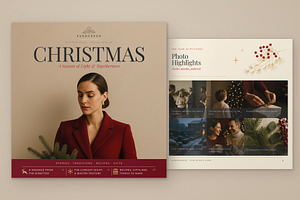 Square Christmas Magazine Template