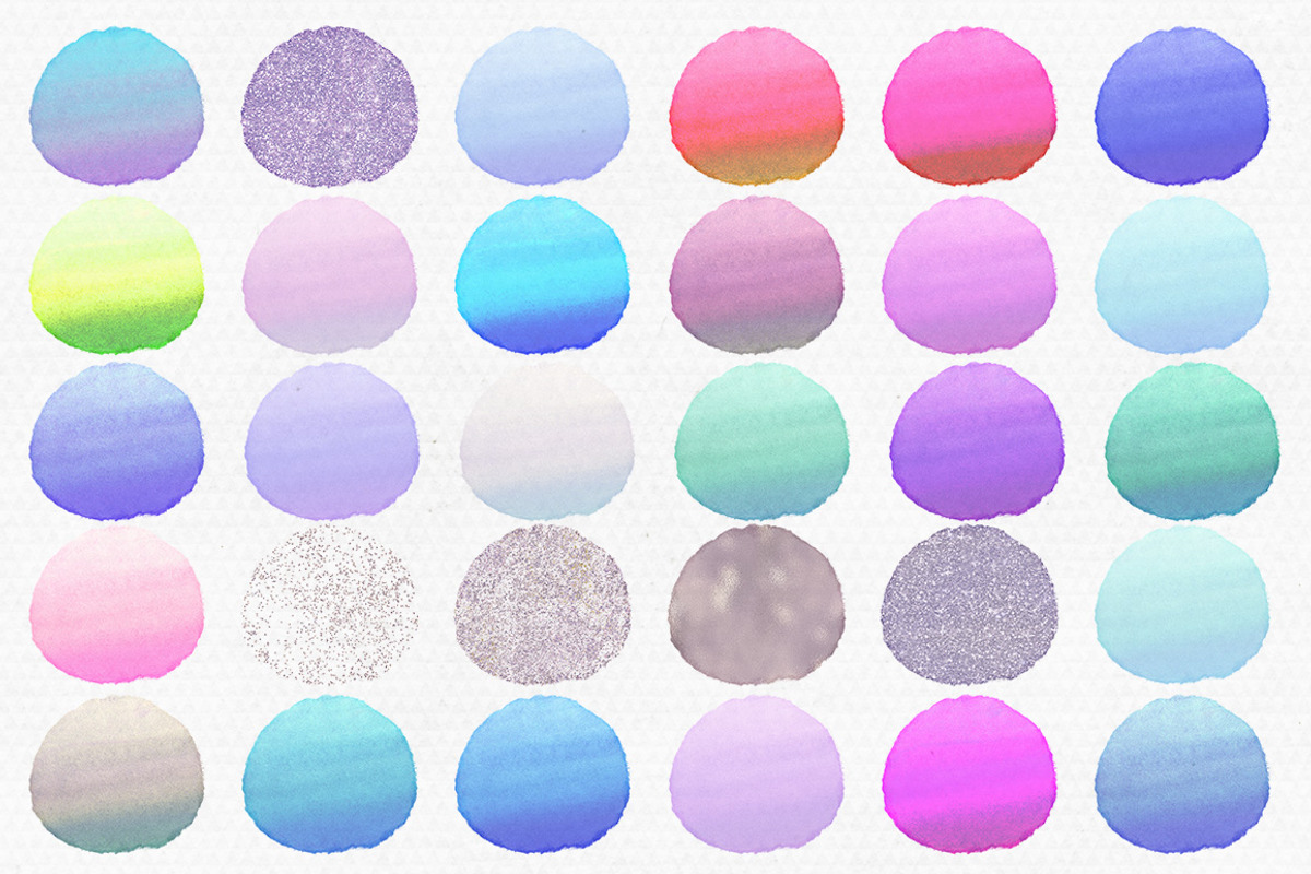 Watercolor Circles Paint Strokes, an Object Illustration by ClipartBrat Graphics (Photo 3 of 5)