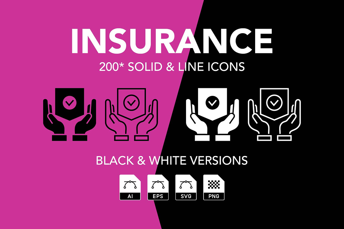 200 Insurance Vector Icon Set, an Icon by Genestro Shop (Photo 1 of 5)