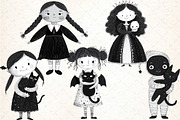 Whimsical Gothic Vampire Dolls Clipa, an Illustration by DreamCafeArt (Thumbnail 4 of 8)