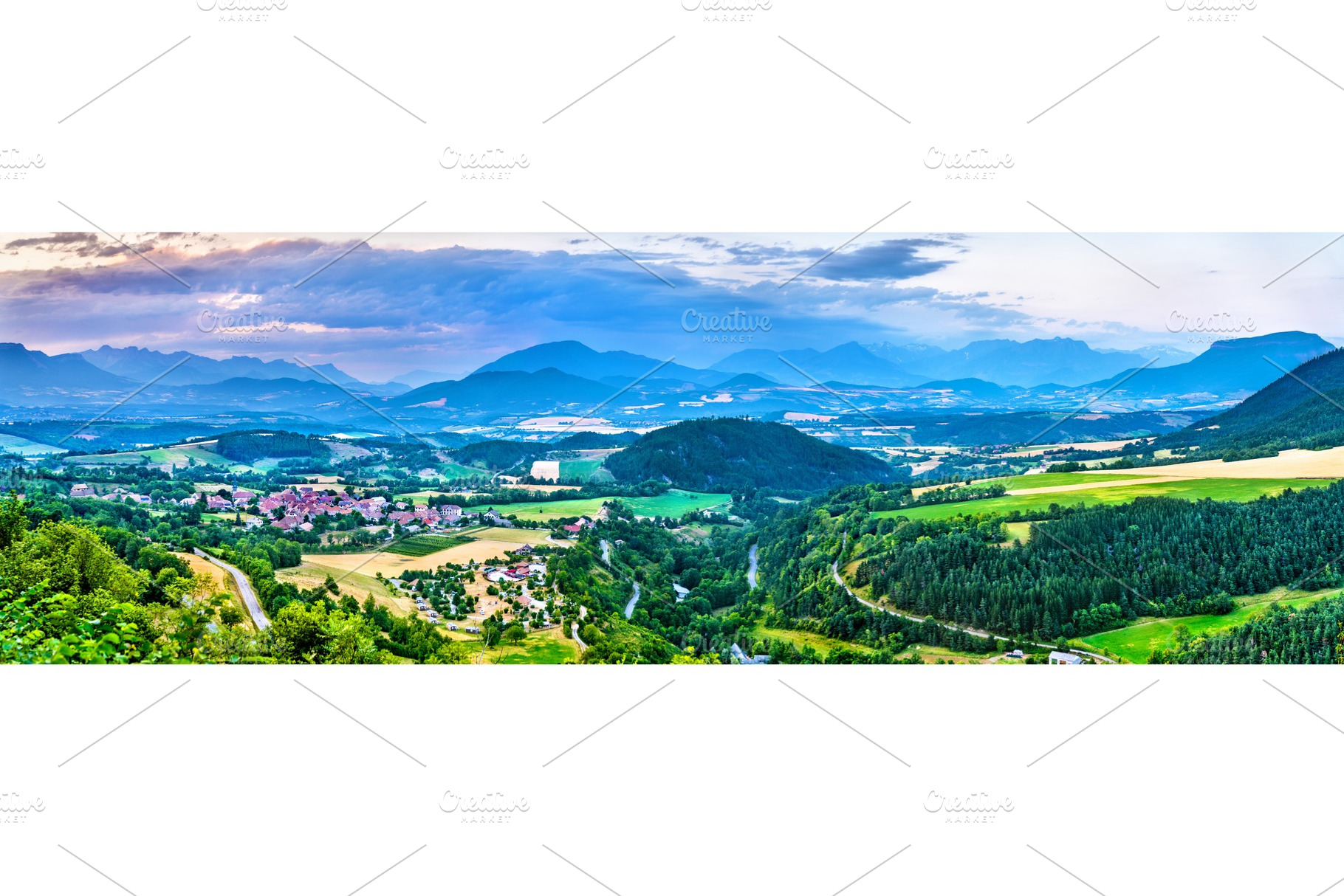 Panorama of French Alps at sunset in, a Nature Photo by Leonid Andronov