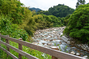 Bridge over the river on Nakasendo trail, Japan, a Nature Photo by GoodGoods