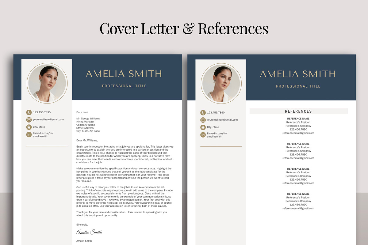 Resume Template with Photo Blue CV, a Resume Template by Klamp Studio (Photo 6 of 8)