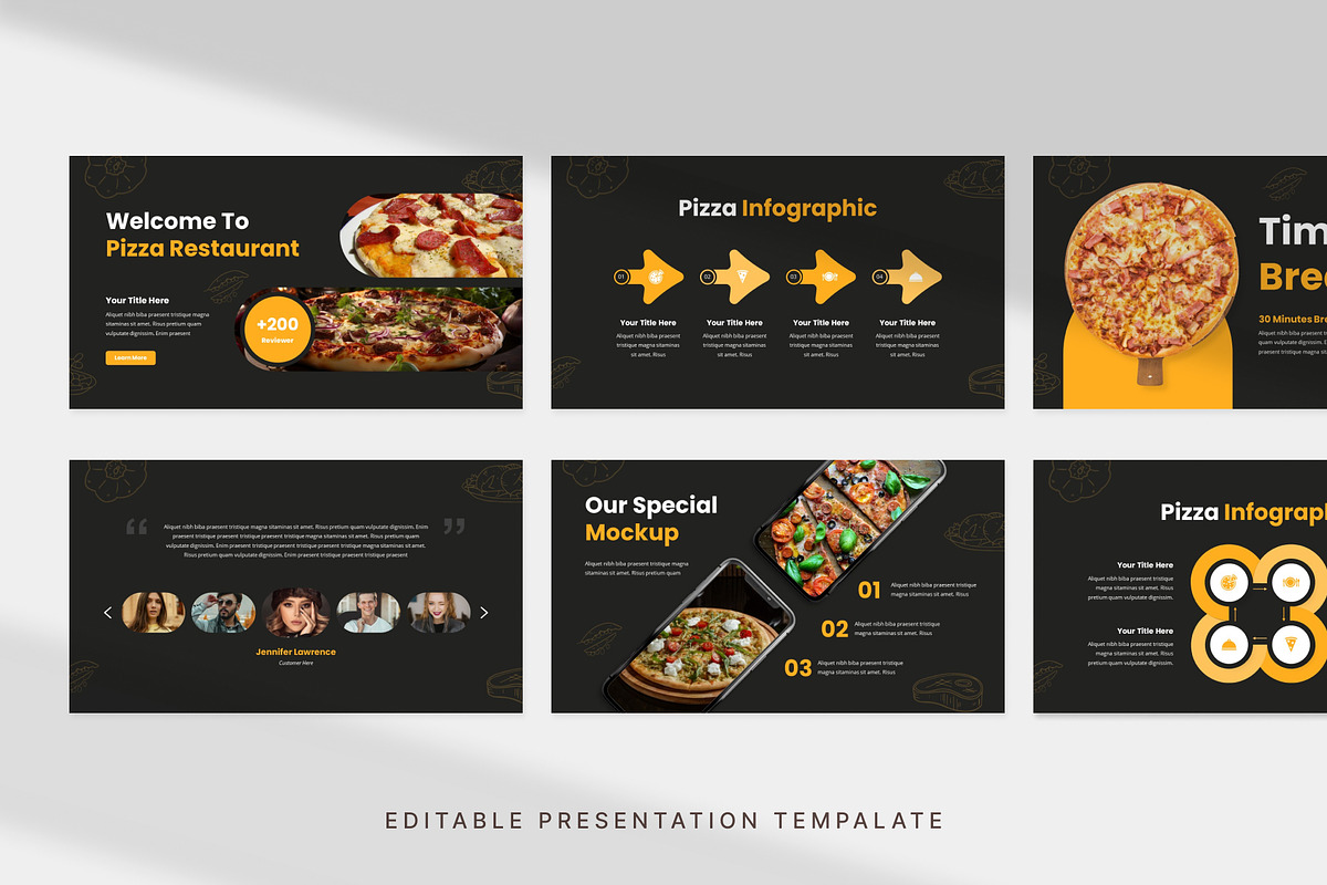 Pizza Restaurant PowerPoint Template, a Presentation Template by Digitcase x Wealthwells (Photo 2 of 3)