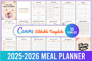 2025-2026 Meal Planner, a Stationery Template by Designmela01 (Thumbnail 1 of 4)