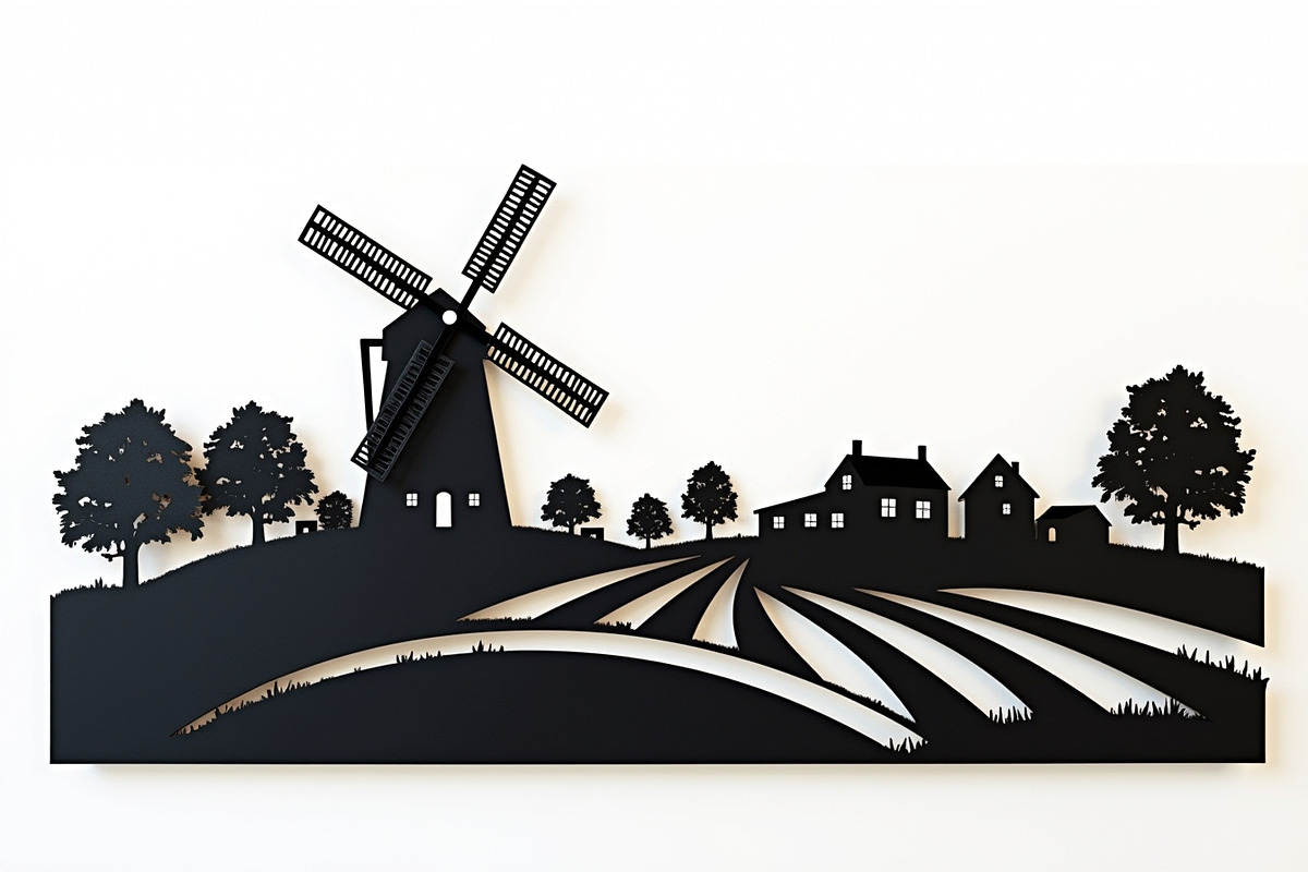 Dutch Windmill Field Set, an Illustration by BIPLOB EXPERT (Photo 6 of 10)