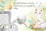 Easter Rabbits watercolor clipart, an Animal Illustration by Eva Kleinman (Thumbnail 3 of 14)