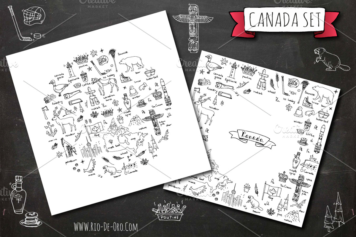 70 CANADA hand drawn elements!, a Graphic by Natasha-Pankina.com (Photo 3 of 9)