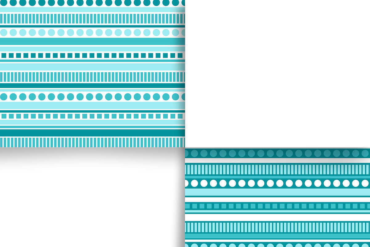 Turquoise Stripe Seamless Design Set, a Pattern Graphic by Earley Bird Design Studio (Photo 5 of 8)