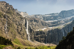 Waterfalls in the valley of gavarnie containing hike, hiking, and travel