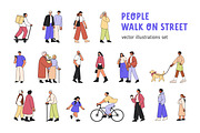 People walking on street set, a Person Illustration by Good Studio (Thumbnail 1 of 9)