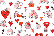 Valentine's Day Sphinx Hairless Cats, an Animal Illustration by GooseFrol (Thumbnail 7 of 12)