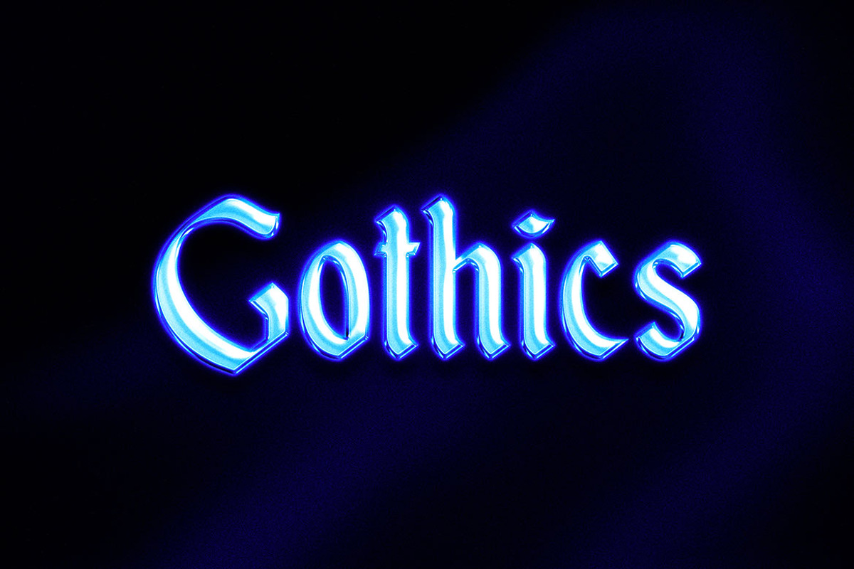 Gothic Chrome Text Effect, a Layer Style Add-On by dokudokunomi (Photo 4 of 4)