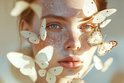 Girl with butterflies. 66 images, a Person Illustration by Handmadefont (Thumbnail 3 of 14)