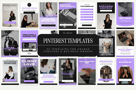 Modern Pinterest Templates for Canva, a Social Media Template by Blush Created