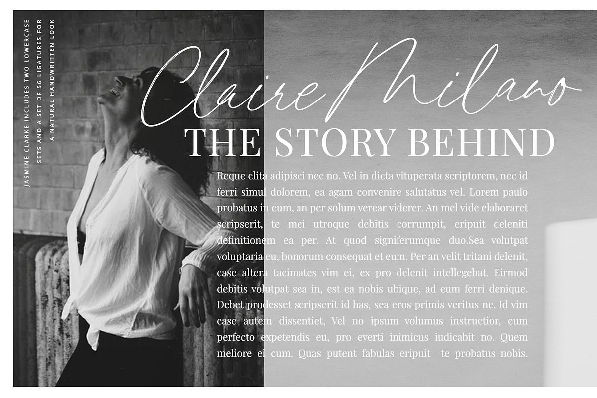 Jasmine Clarke | Casual Chic Font, a Script Font by Pink Coffie (Photo 11 of 23)