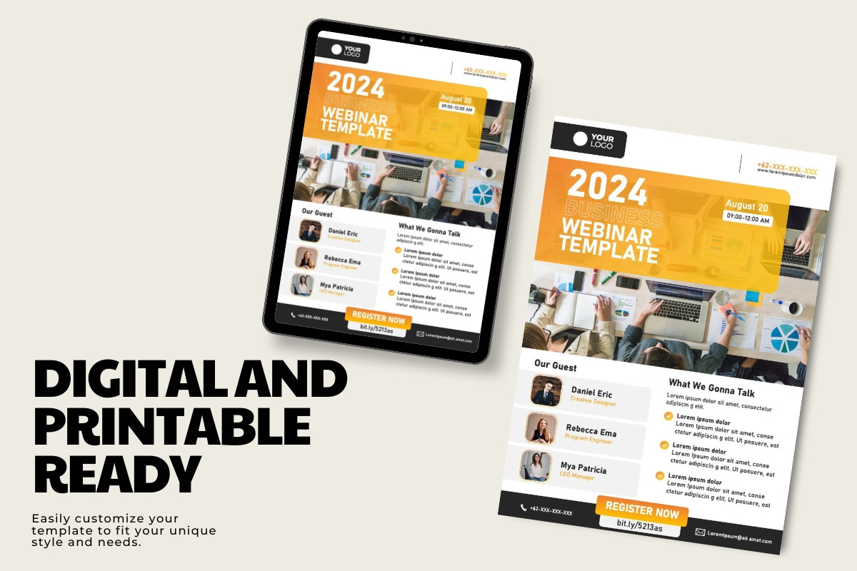 Business Webinar Flyer Template, a Flyer Template by ResumeFabs (Photo 2 of 3)