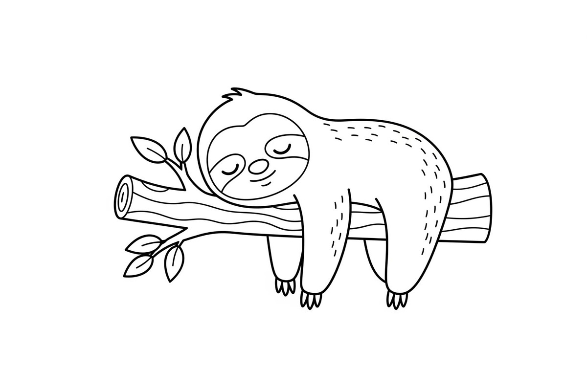 Cute Sloth Line Art Bundle, an Illustration by musafir_fashion (Photo 50 of 51)