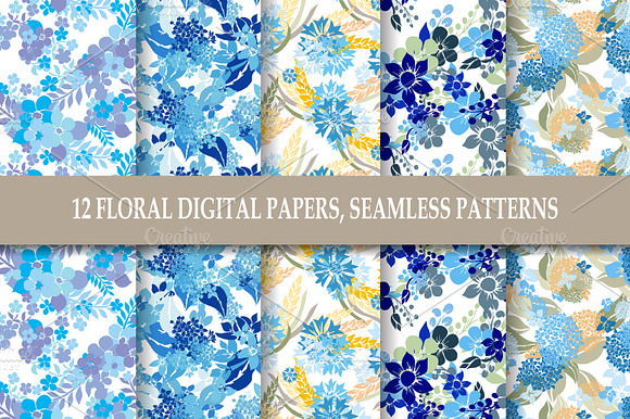 12 Floral Seamless Patterns Set preview 5