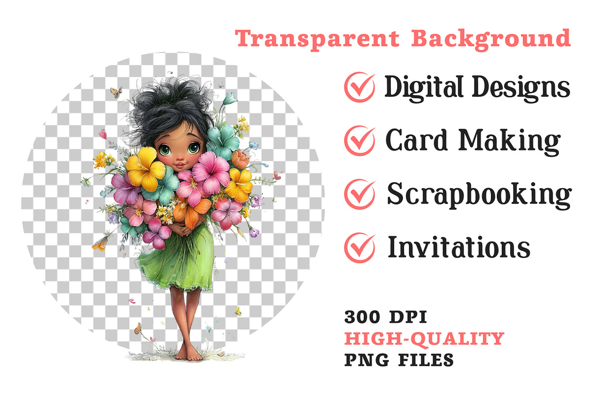 Whimsical Summer Girl Clipart, an Illustration by Dream Creation (Photo 7 of 7)