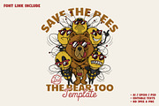 Cool Honey Bear with Funny Bees, a Branding & Logo Template by Judsart (Thumbnail 1 of 3)