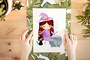Little witch - Halloween clipart, a Decorative Illustration by heyiamalice (Thumbnail 9 of 13)