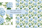 Watercolor blue flowers pattern set, a Pattern Graphic by Art and Funny (Thumbnail 7 of 11)