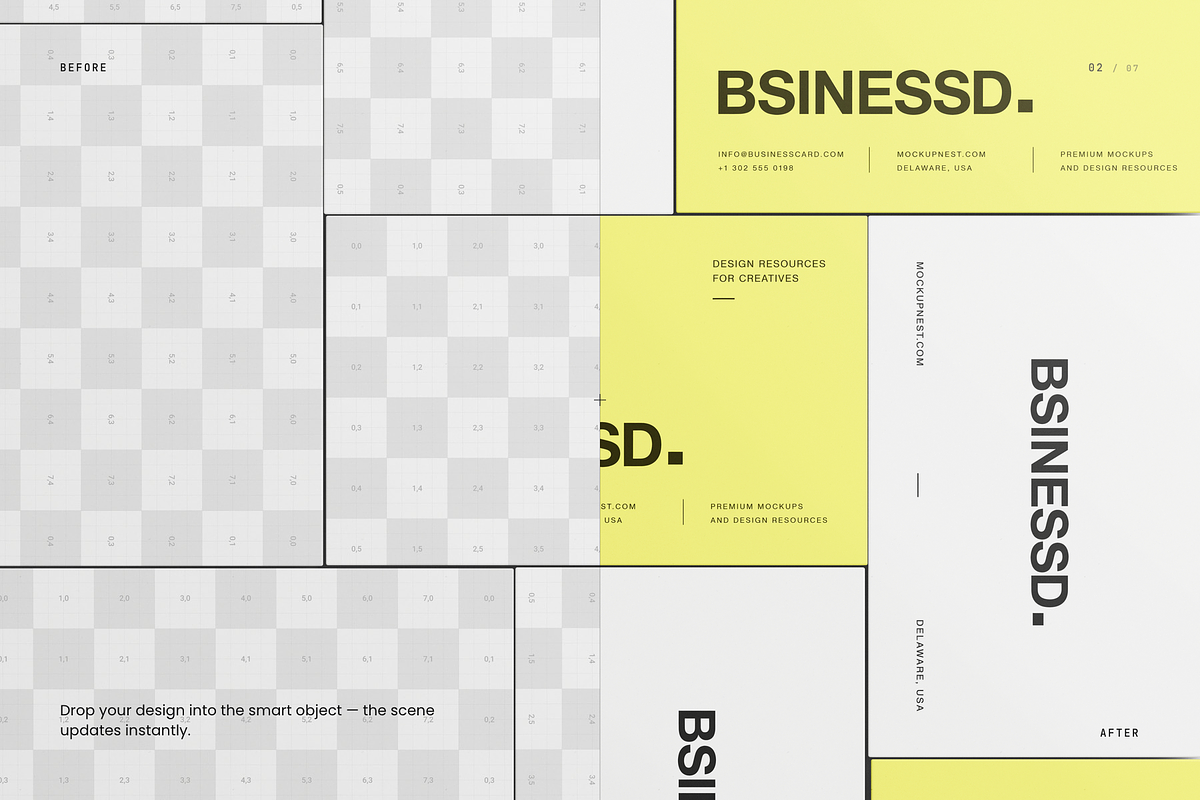 85x55 Business Card Mockup, an Advertising Mockup by Toasin Studio (Photo 2 of 7)