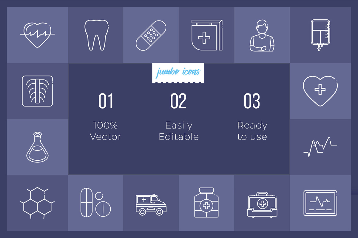 Medical-Health Line Icons V2, an Outline Icon by Jumbo Icons (Photo 2 of 5)