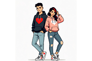 Valentine day couple fashion Clipart, a Seasonal Illustration by Creative design (Thumbnail 2 of 7)
