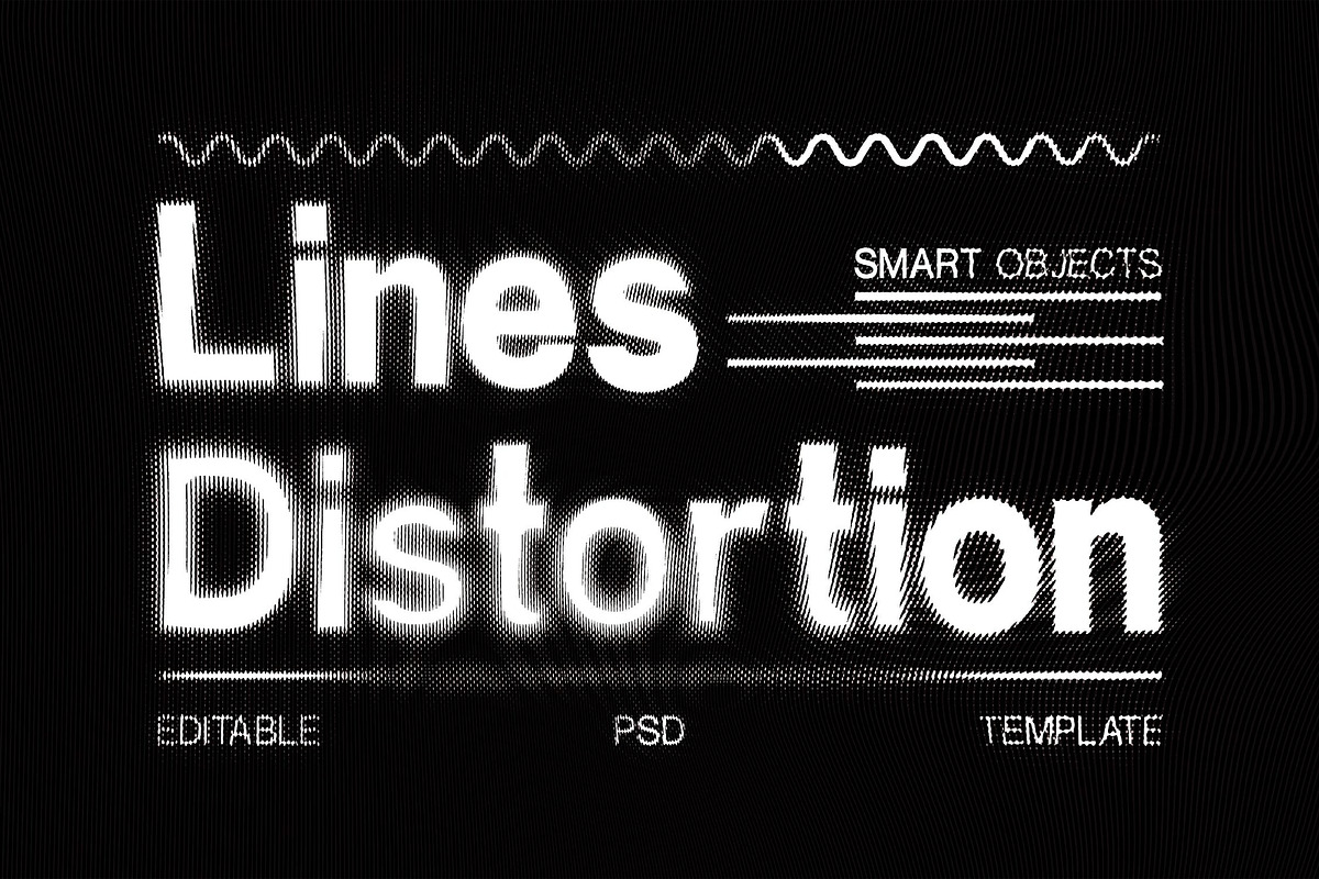 Distorted Lines Text Effect, a Layer Style Add-On by Design Squad (Photo 1 of 5)