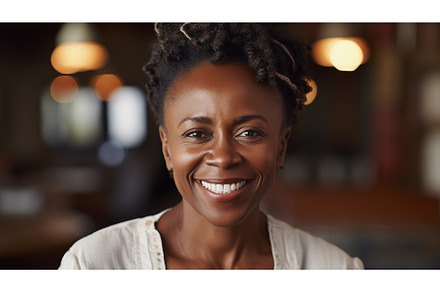Middle aged black woman smiling, a Person Photo by Lermont51