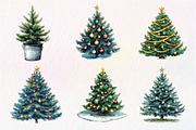 Christmas Tree Clipart PNG, an Illustration by Dream Creation (Thumbnail 3 of 7)