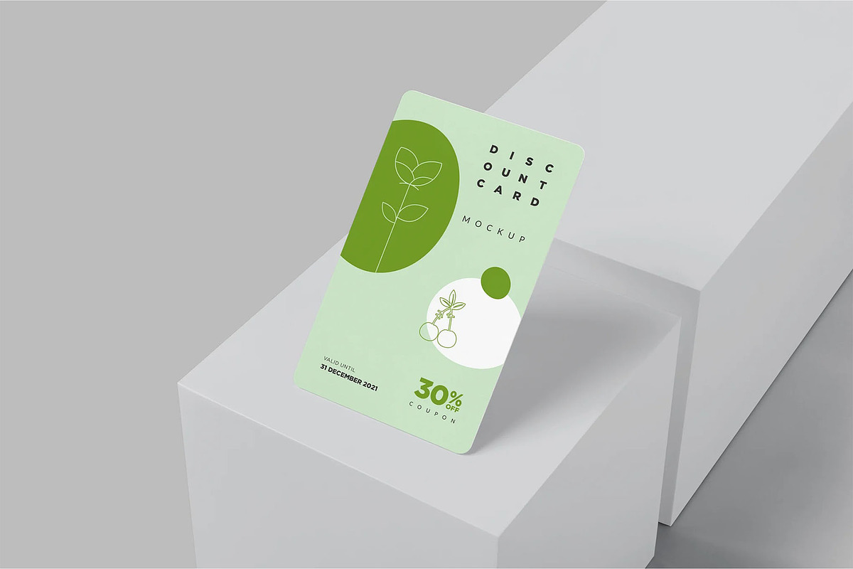 Portrait Discount Card Mockups, an Advertising Mockup by megostudi0 (Photo 7 of 9)