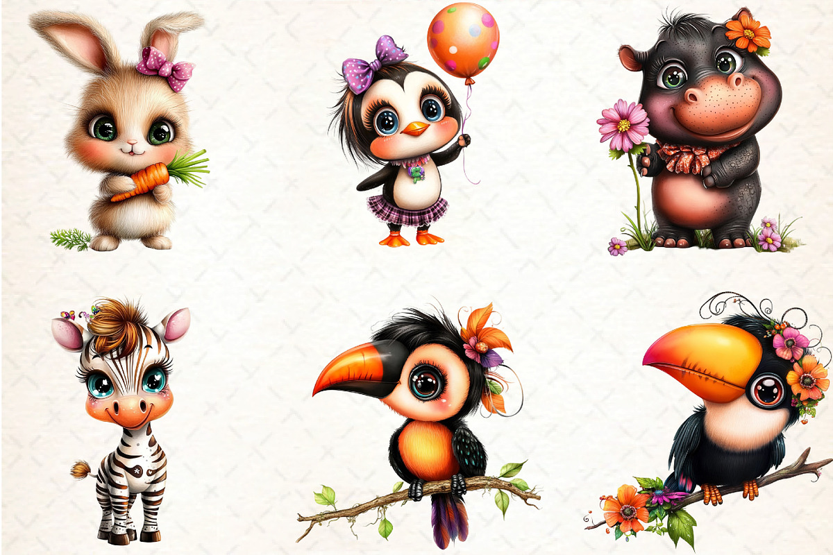 Adorable Animal World Clipart, an Illustration by DreamCafeArt (Photo 6 of 8)