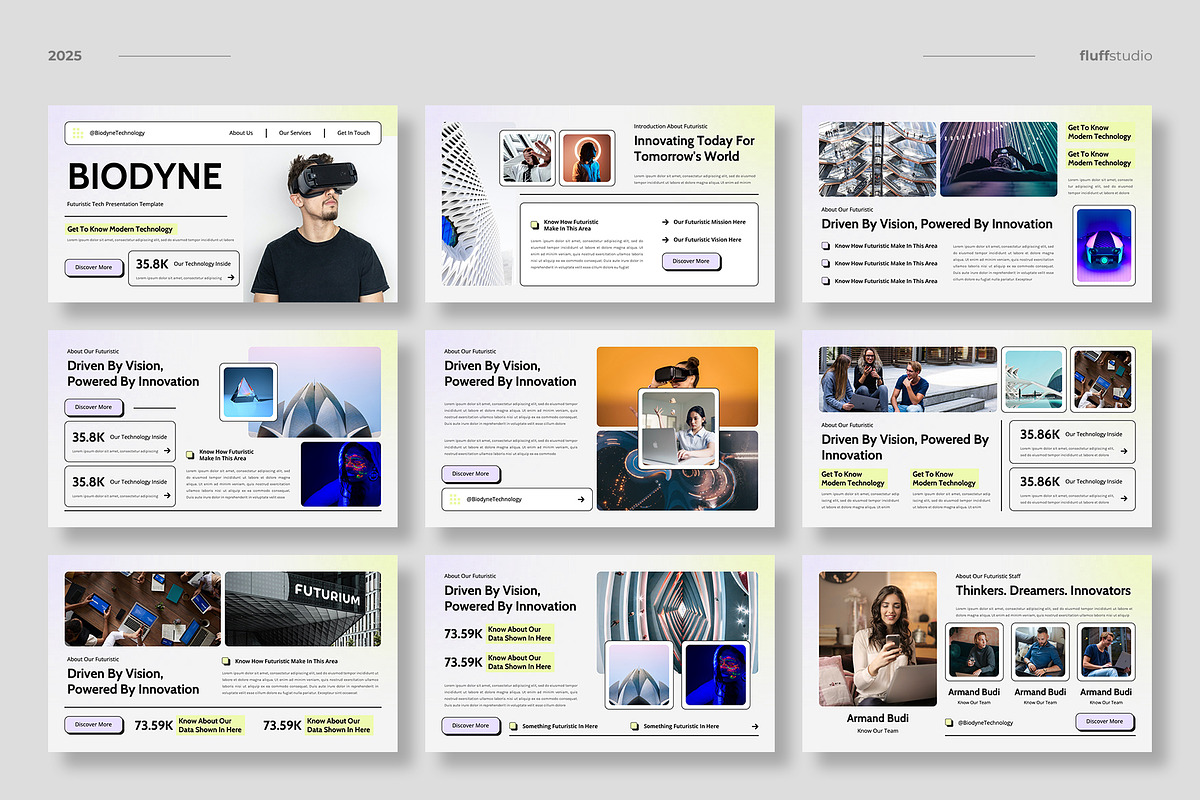Futuristic Google Slides Template, a Presentation Template by fluffstudio (Photo 2 of 4)